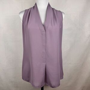 Rose + Olive Blouse Sz XS Lavender Sleeveless V-Neck pleated front